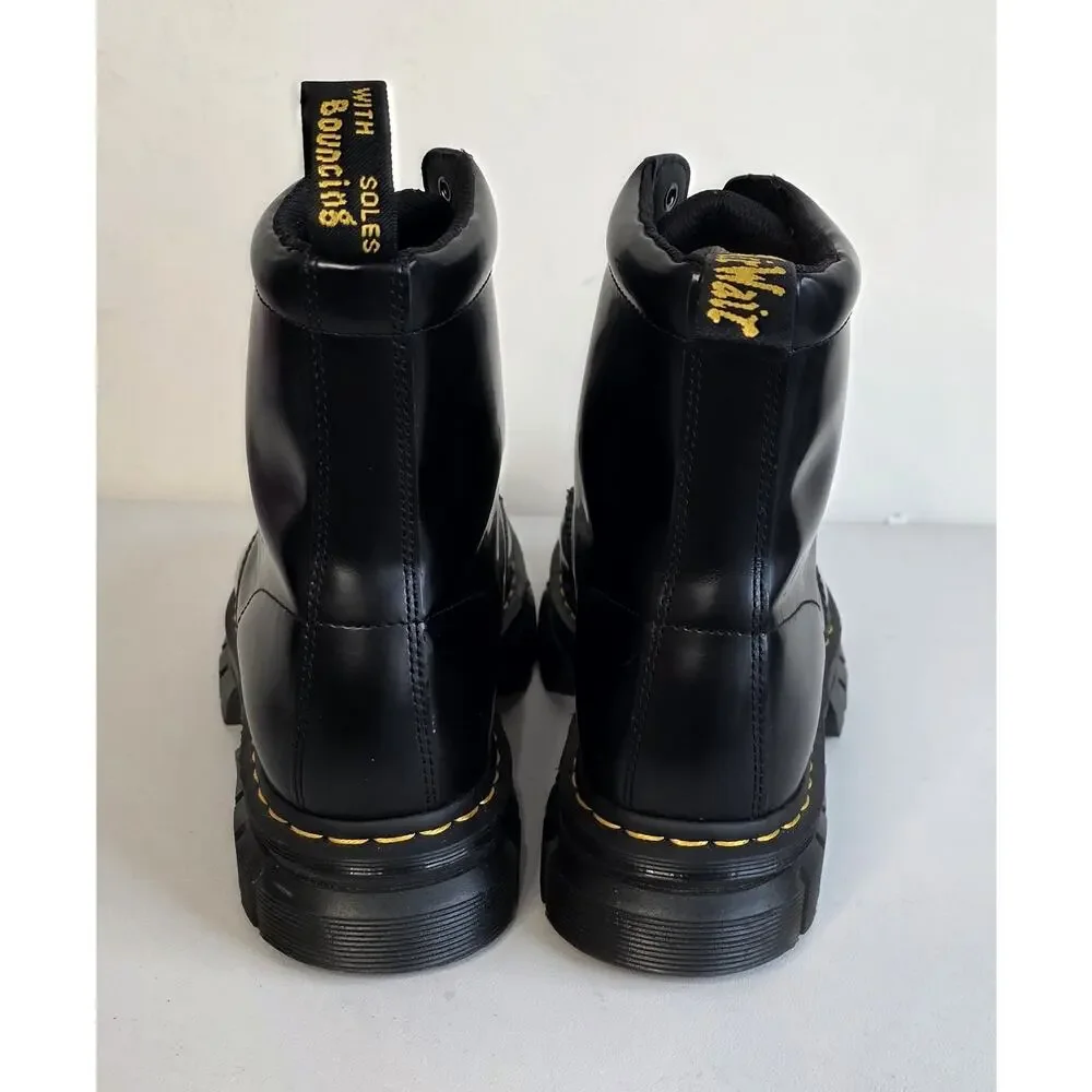 Dr. Martens Rikard Smooth Leather Platform Lace Up Boots Black Men's Size 12